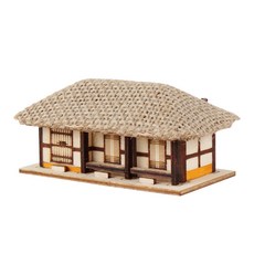 YoungModeler 英工房 迷你三間茅屋組裝套件 3D拼圖, 2件, 混合色