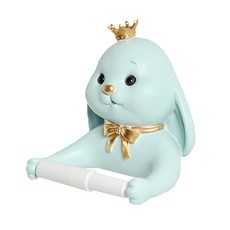 JCP 可愛的動物捲紙巾架兔子, 1個, 藍色