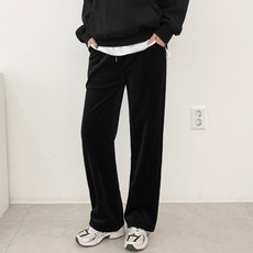 gavijean 女性刷毛燈芯絨鬆緊帶直筒褲 29-060