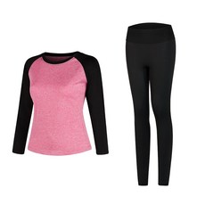 女款瑜伽長袖T恤+內搭褲組
