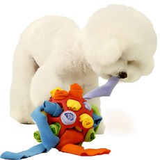 砰砰砰 狗狗刺蝟嗅聞球玩具, 1個, 混色