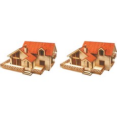 영공방 HO 넓은 다락이 있는 전원주택 B 모형키트 YM635 2p, 혼합색상, 1개