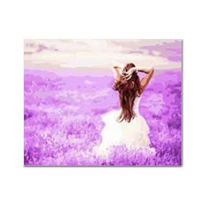 ADICO DIY 鑽石畫 薰衣草農場與少女 50 x 40 cm BF02, 混合色