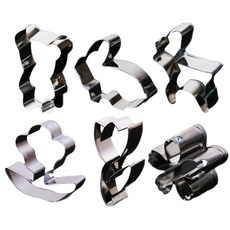 餅乾壓模 6入, 熊，兔子，立鹿，鮮花，鬱金香，宇宙, 1套