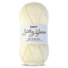Knitt 絲滑編織線 100g, 1個, 01 象牙白