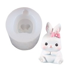 로새 귀여운 바니 토끼 실리콘 몰드, 리본토끼