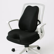 Hib&Body 腰部靠墊 + 加厚坐墊組合, 黑色