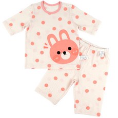 Maykids 童款兔子圓點印花七分袖家居服套裝