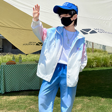 Orenjidamom 童款拼色防風外套