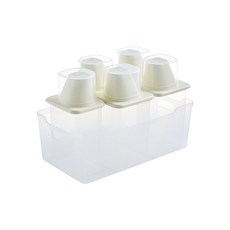 EASY&FREE 多功能儲物罐 象牙白色 870ml*5入+收納箱 S號組, 1組