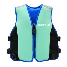 BUFFALO life jacket 氯丁橡膠兒童穿戴式游泳輔助用品, 薄荷綠