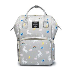 JH Company 獨角獸印花大容量後背包, 灰色