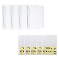 ECO Chungwoon A4活頁透明文件夾 20頁 x 4入 + 0.8mm補充內頁100張組合, 透明, 1套