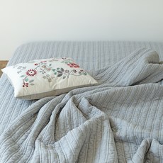 Nubile 牛奶莫代爾100顏料水洗直線絎縫床罩, 灰色