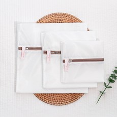 AttiRabbit 安心無螢光雙層網眼方形洗衣袋 S + M + L 套組, 1套, 棕色