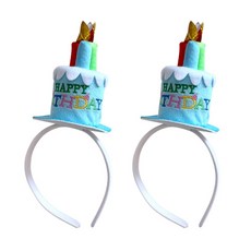 生日派對帽子頭帶, 藍色, 2個