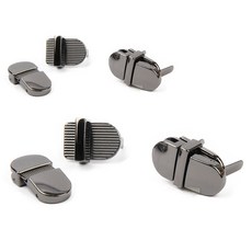 brand yarn 皮包裝用鎖扣組 2入, 2套, 黑鎳