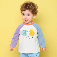 mollimelli 恐龍圖案拼色長袖T恤