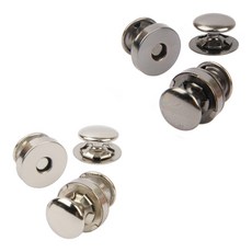 brand yarn 包包磁吸鎖扣 2入組, 1組, 銀色+黑色