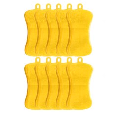 실리콘 수세미 옐로, 10개, 1개