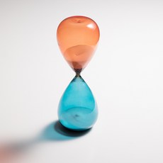 Minimal 彩色玻璃沙漏 D 型 60 分鐘, 橙色+藍色
