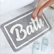 Market A Bath 簡約浴室墊 50 x 80 cm, 灰色, 1個
