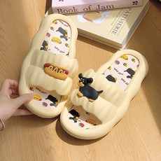 EVER HOUSE 熱狗狗狗角色柔軟客廳拖鞋, 1個, 乳霜