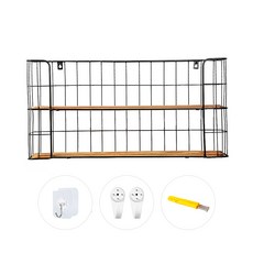 Amuse圓形木質壁掛置物架, 二級, 黑色