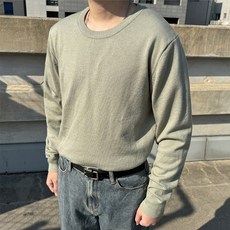 머시따 남성용 보들 기본 라운드 캐시 니트