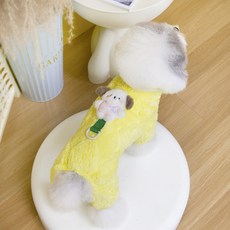 PASTEL PET 寵物點點彩色超細纖維連身衣, 黃色, 1個