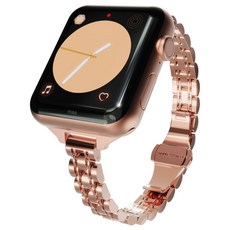 miak Apple Watch 纖薄五珠錶帶, 玫瑰金