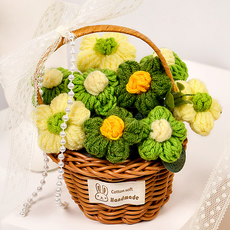 테이아 포근한 하루 니트 플라워 바스켓 인테리어 소품, 24 9송이, 1개