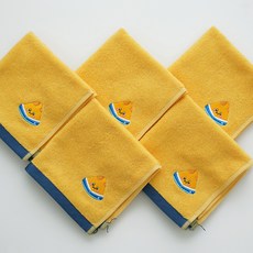 충무타올 브레드이발소 30수 캐릭터수건 고리 핸드타올, 치즈, 5개