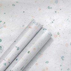 仿磨石圖案防水自黏式廚房壁貼, 1個