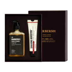 BARBER501 刮鬍茶樹凝膠 66ml+雙重潔面乳 240ml, 1組