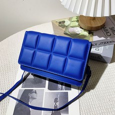 All About可愛簡約的絎縫手提包, 藍色