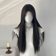 Belle Chouve 無瀏海波浪長髮整頂假髮 DM468 73cm, 黑色直髮, 1個