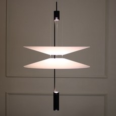 몽레브 베일릿 2단 LED 인테리어 팬던트 조명, 블랙