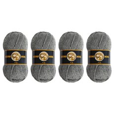 Yarna 美麗諾羊毛10股編織線, 301灰色, 4個