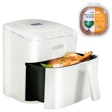 KICHEN 大容量氣炸鍋 6L+烘培紙 XL號 50入+專用分隔板, 白色的, kc-39002