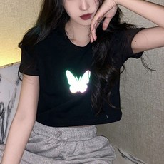 PEONIST 女款圓領短袖短版T恤