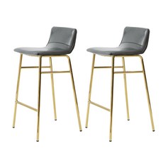 샤이니 높은 바텐 홈바 아일랜드 식탁의자 소비자조립 PU 2p, 그레이PU