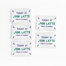 Yarna 986拿鐵字母復古設計布質棉標籤, 綠色, 5個
