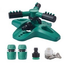 Objeto 旋轉灑水器套組, 藍綠色, 灑水器 + 一鍵式連接器 2p + 水龍頭供水蓋 + 內螺紋連接頭, 1個