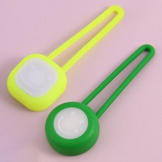 딩동펫 반려동물 스마일 LED 팬던트 스퀘어 인식표 스퀘어 + 라운드 세트, 옐로우, 그린, 1세트
