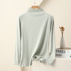 Sonio女款荷葉邊厚實長袖T恤