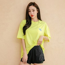 튜브트리 여성용 오버핏 루즈핏 래쉬가드 상하의세트 BENE7204PA