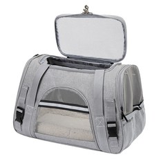 둥둥펫 반려동물 위로여는 이동 프리미엄 숄더백, 그레이, 1개