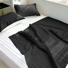 루시드슬립 시원 보송 오션 시어서커 여름 배이불 2p, 슬릭 블랙