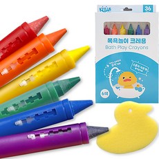 Kizus 沐浴遊戲蠟筆 6色 + 鴨子橡皮擦組, 1組, 混色
